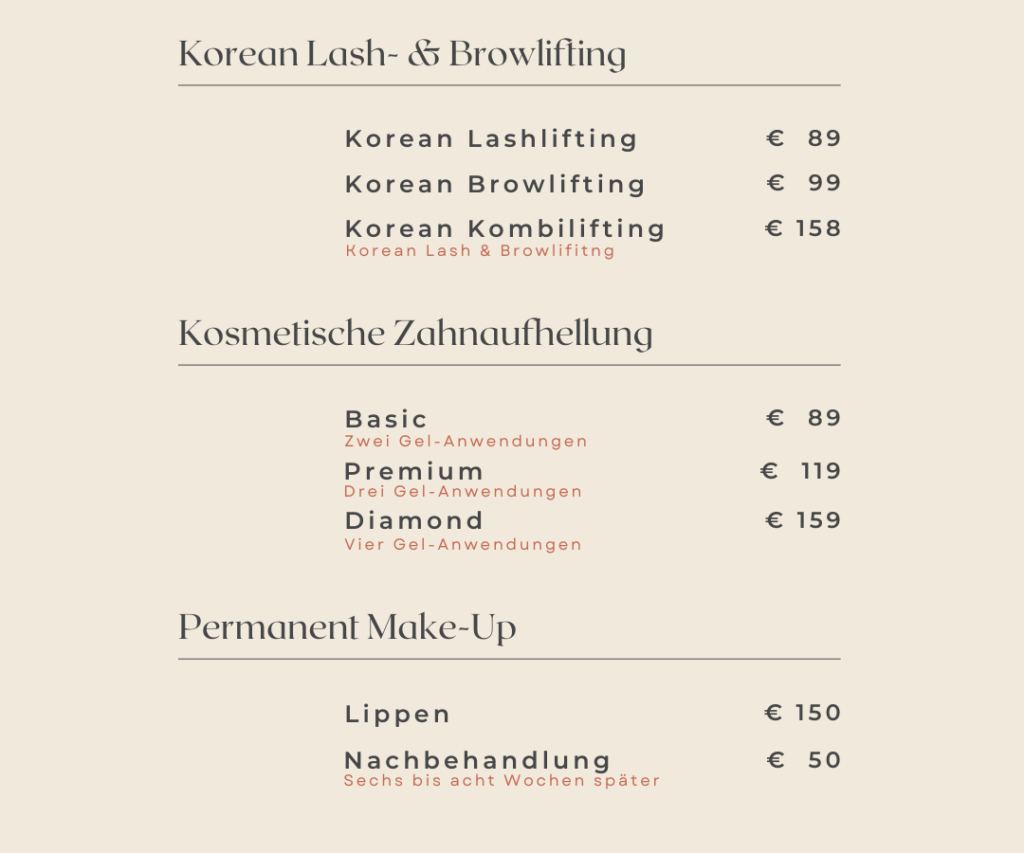 preisliste